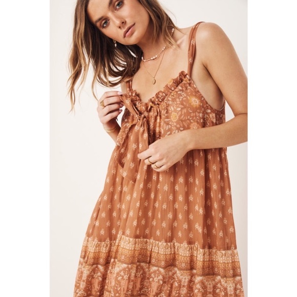 NWOT Spell & the Gypsy Utopia Strappy Sundress Cinnamon Size Small - Picture 3 of 13